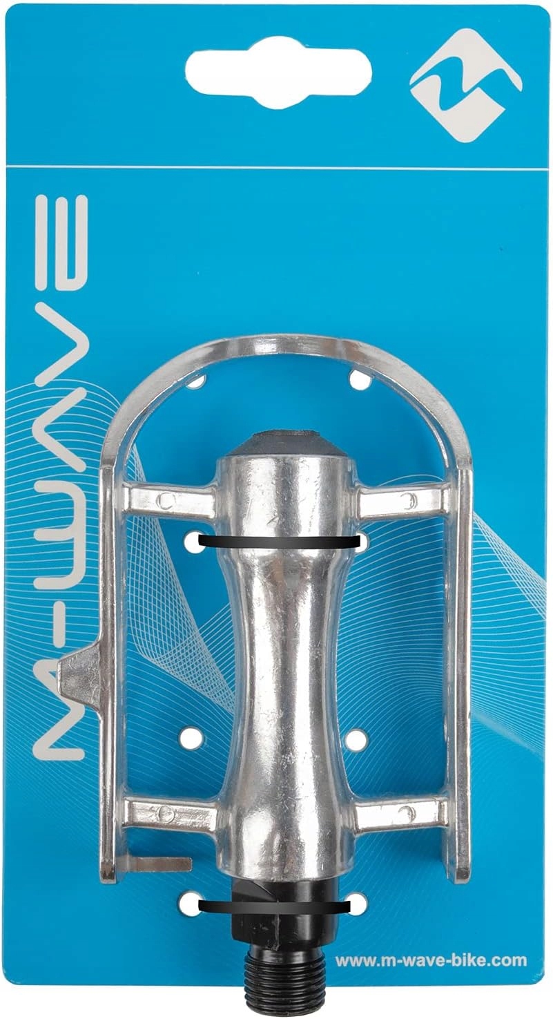 M-Wave Steady A11 pedały rowerowe wyścigowe, srebrne, 62 x 96 mm