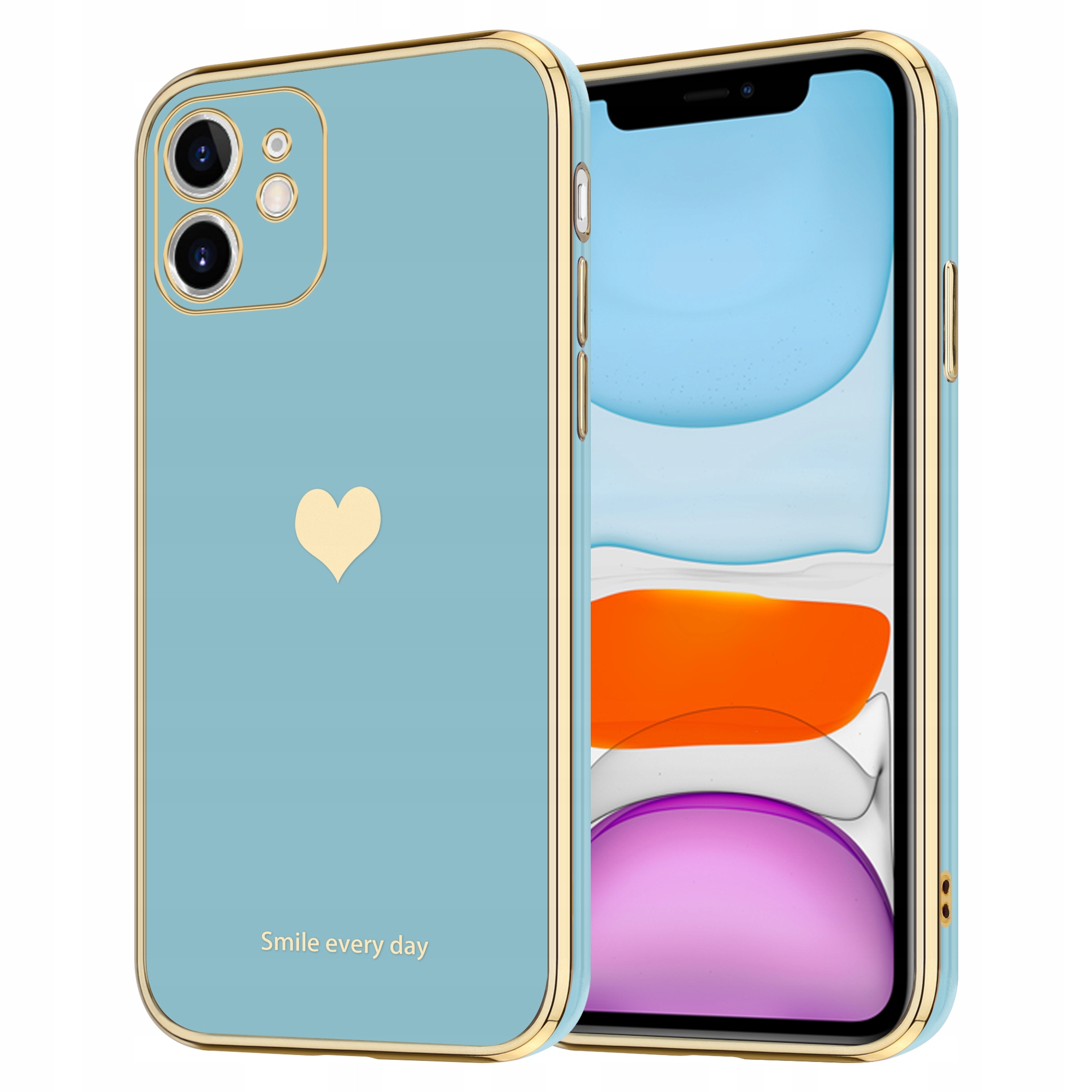 KOBIECE ETUI HEART DO IPHONE 12 | MIĘTOWY