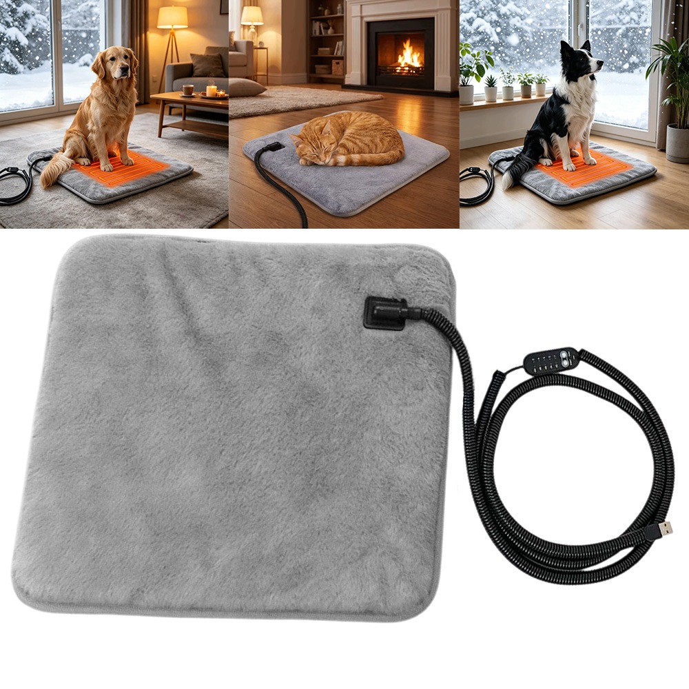 Polštář 45X45 CM Usb S Králičím Plyšem A Regulací Tepla