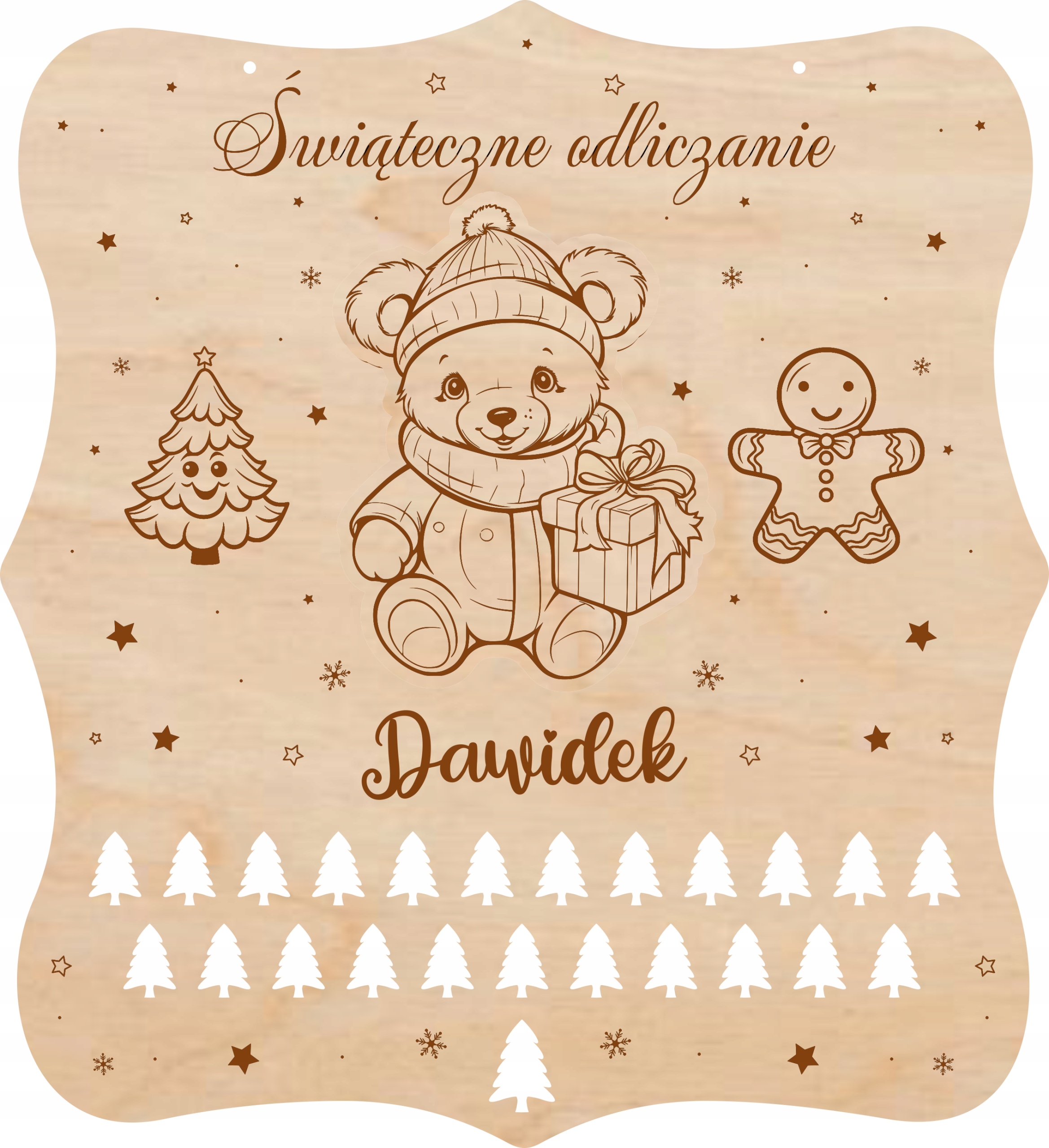 Adventní kalendář Medvídek Jméno, Domečky, Přívěsky