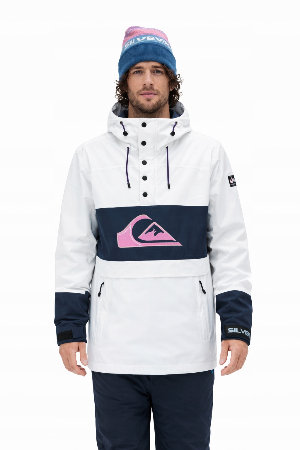 Quiksilver Zimní Bunda S Kapucí Bílo-modrá M I4A