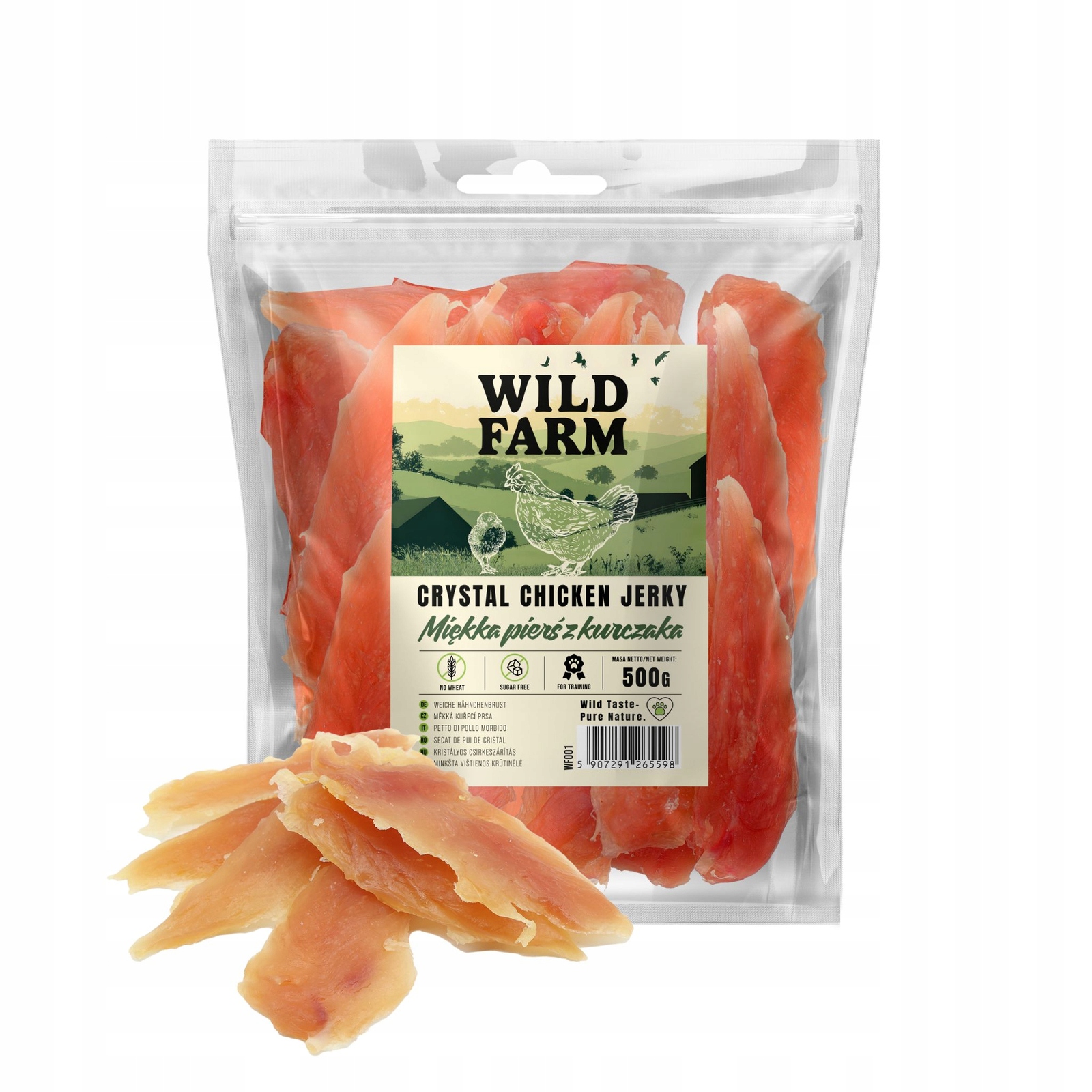 Levně Wild Farm Měkká kuřecí prsa Psí Pamlsek 500 g