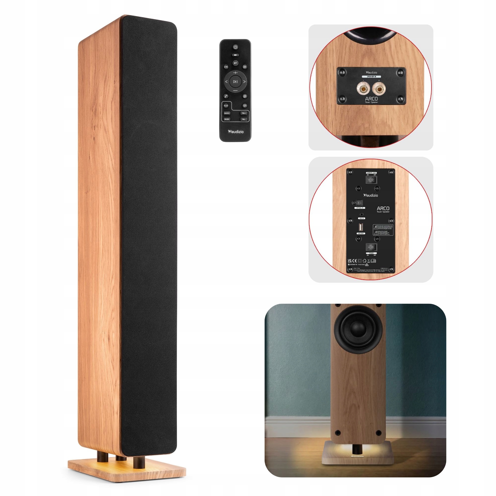 Kolumna podłogowa Bluetooth HiFi 160W Audizio Arco do Tv Usb Led