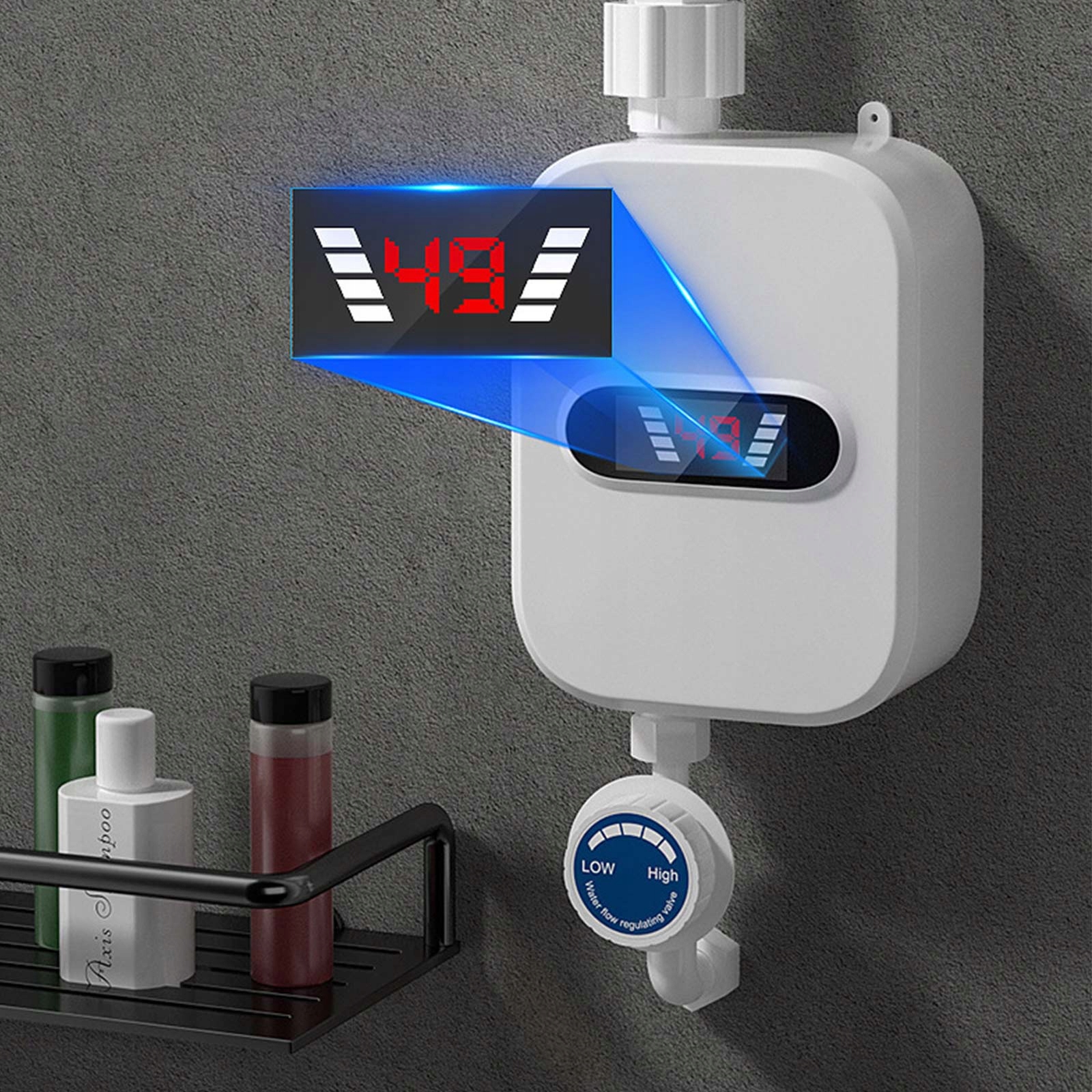 3500W PRZEPŁYWOWY PODGRZEWACZ WODY LCD PRYSZNICOWY Marka bez marki