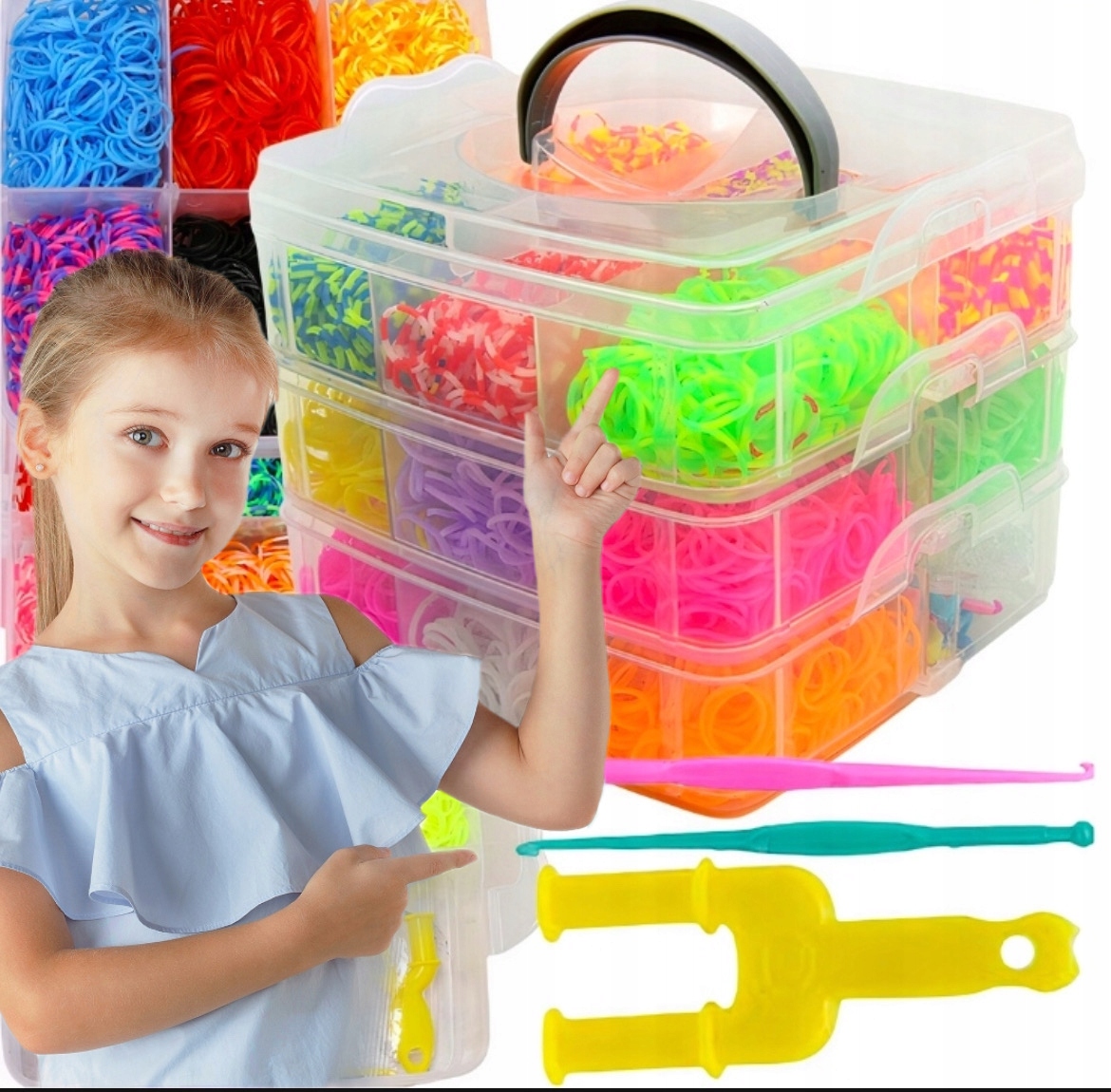 Gumki do robienia bransoletek biżuterii ZESTAW XXL