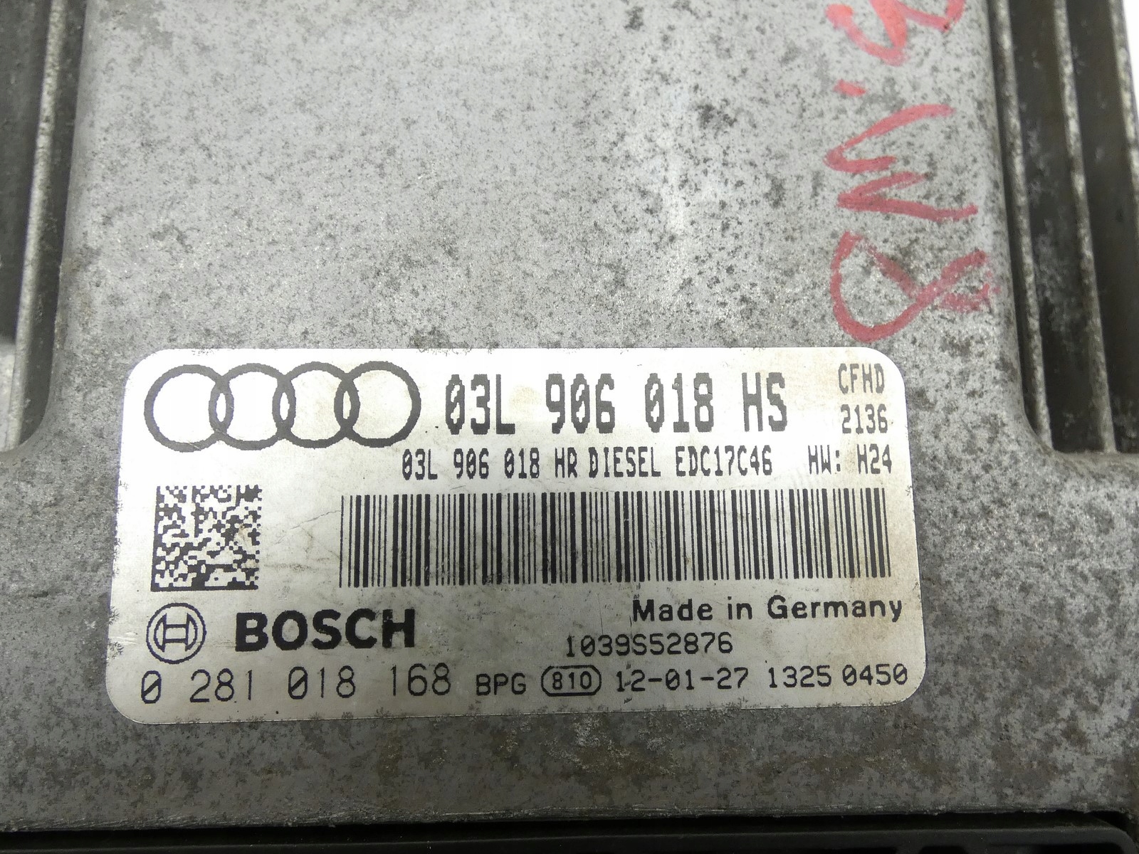 control unit computer of the engine AUDI A1 8X 2.0 TDI CFH 03L906018HS