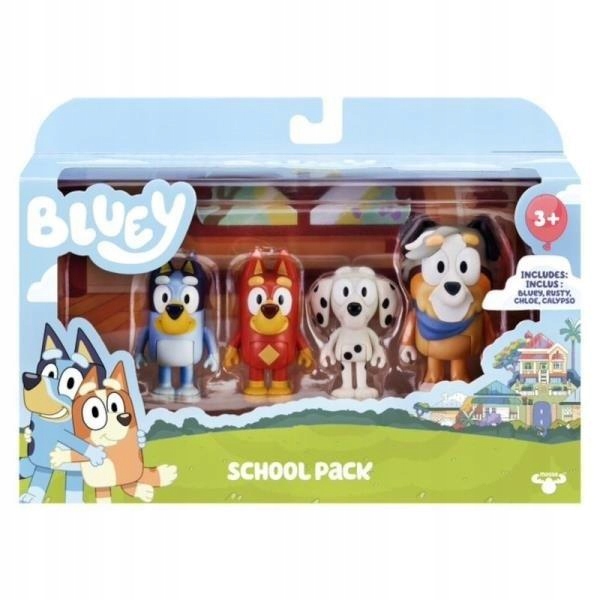 Bluey Figurák Iskolai csomag 4 db-os Gyerek FIGURÁK Mesefigurák MEGA