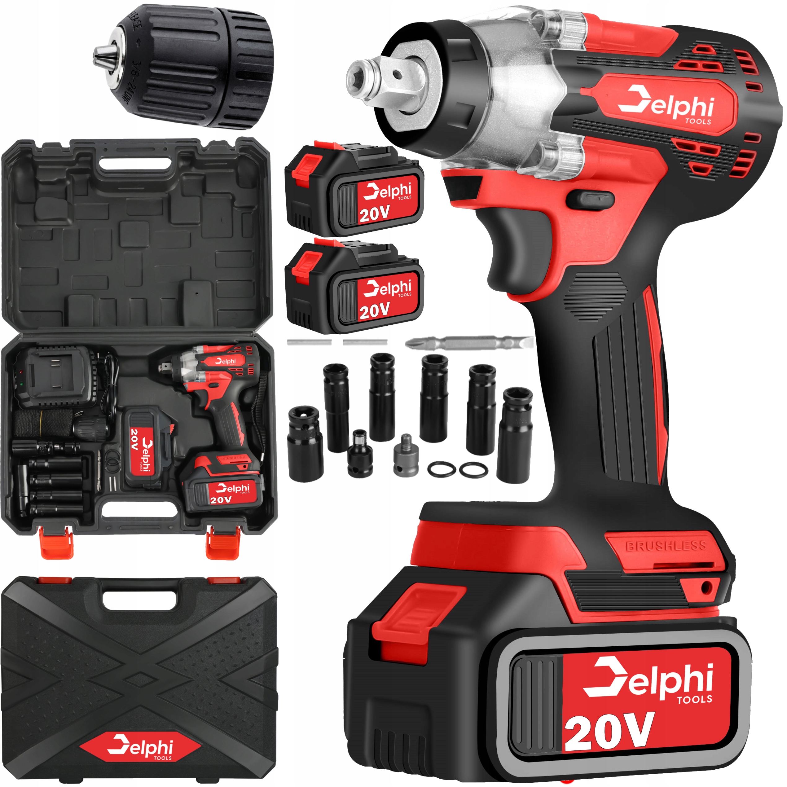 Klucz Udarowy Akumulatorowy do KÓŁ 20V 1/2'' 2xAKU