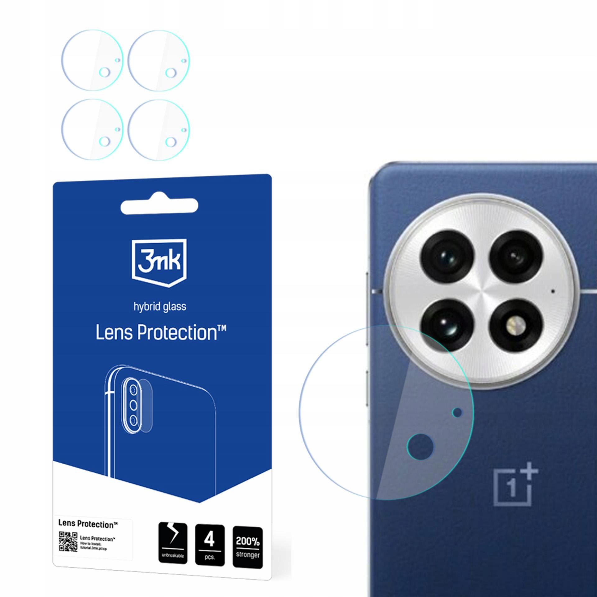 Szkło hybrydowe na obiektyw aparatu 3mk Lens Protection na OnePlus 13 3mk