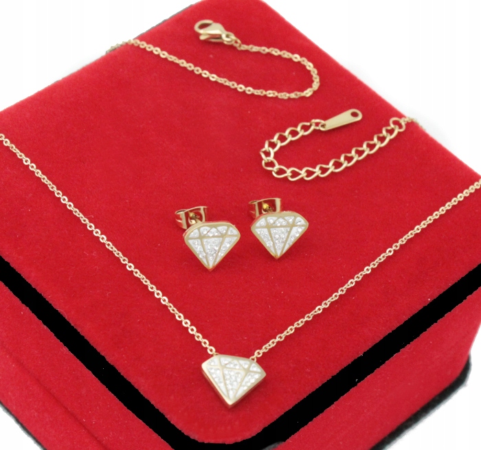 

Komplet Złoty Diamety Stal Chirurgiczna 316 L