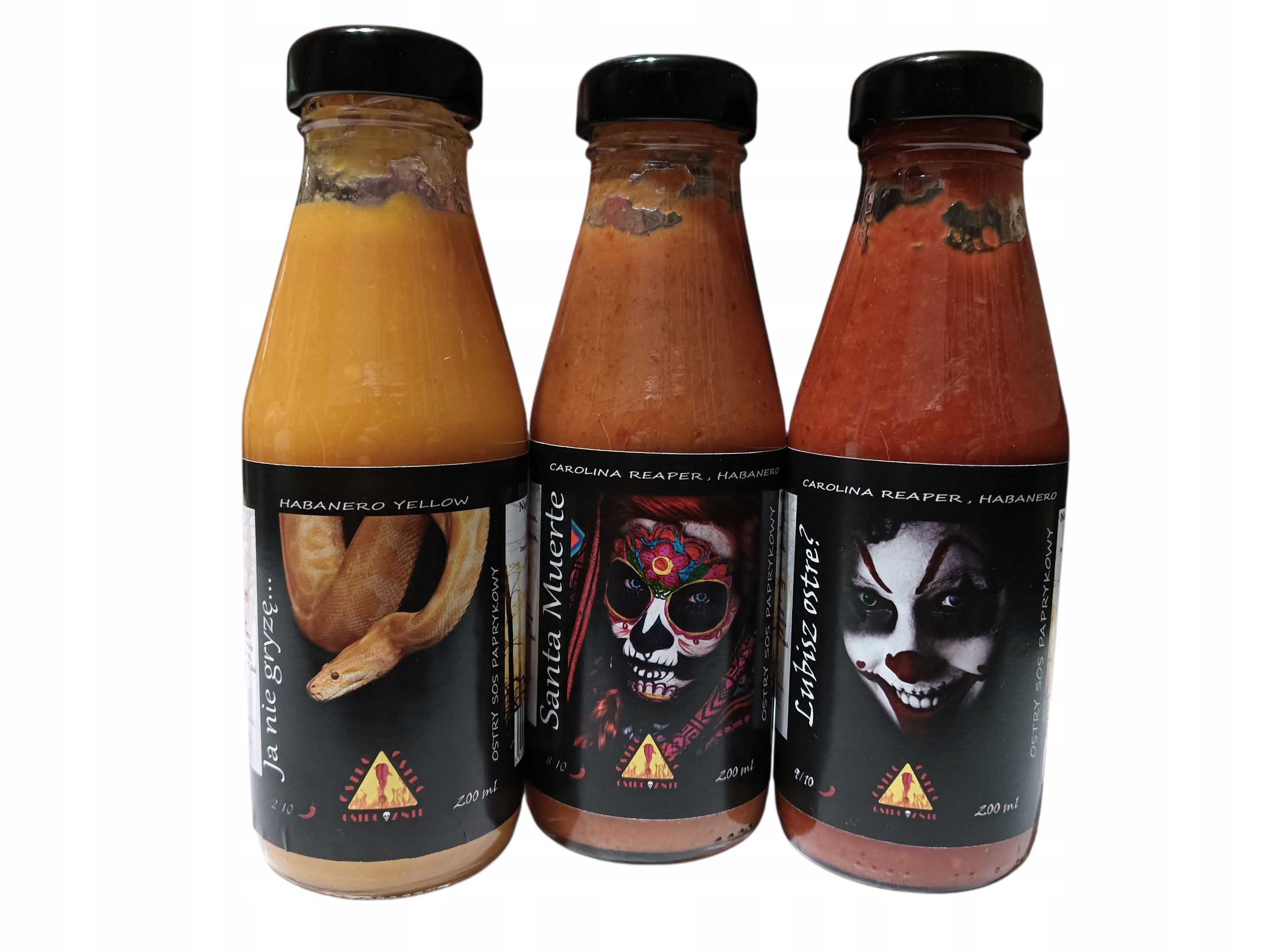 Opatrně Ostro Sada 3 omáček 3x200 ml, Carolina Reaper, Habanero