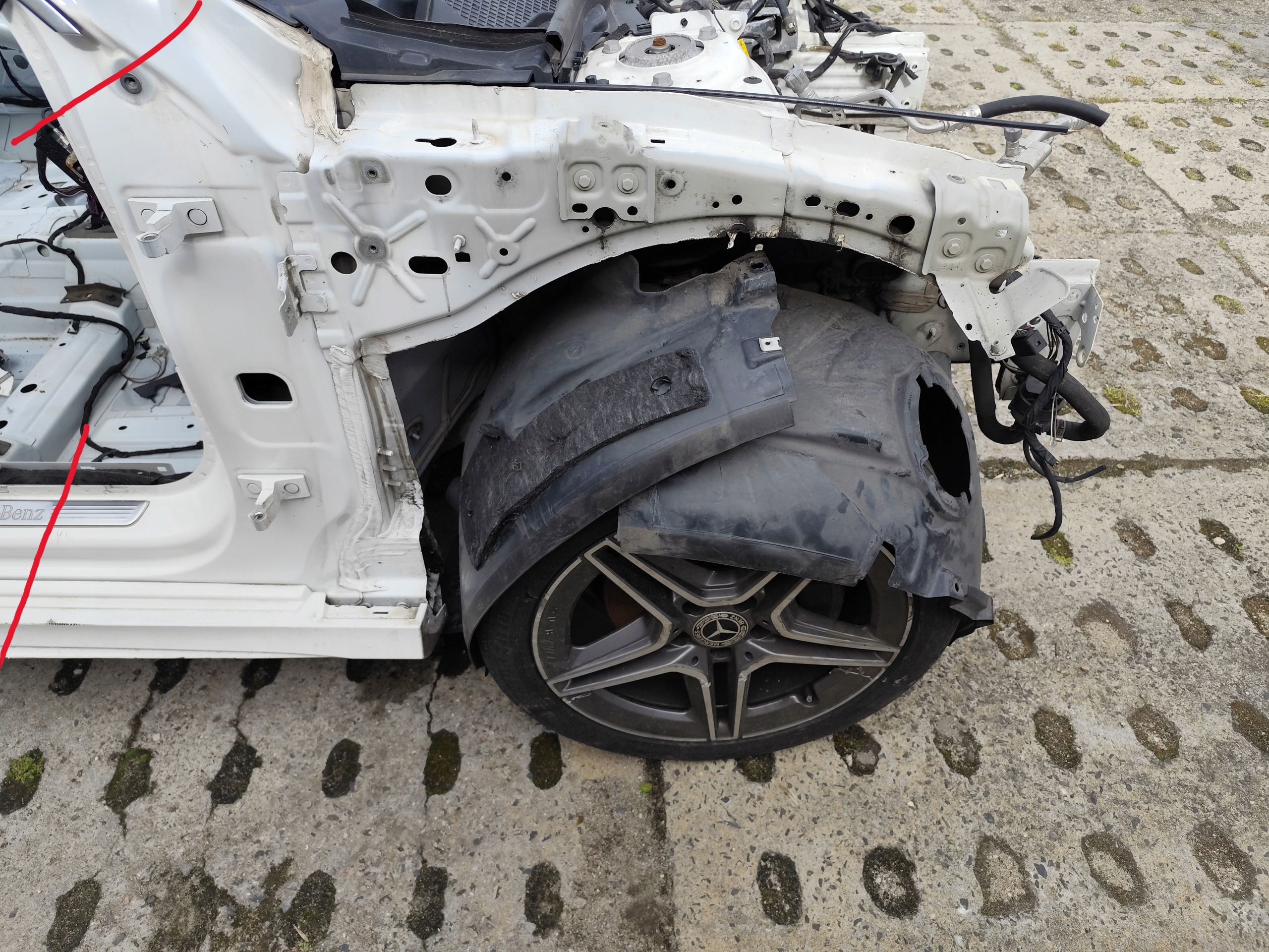 MERCEDES CLA W118 2019 PODŁUŻNICA FARTUCH PRAWA ĆWIARTKA