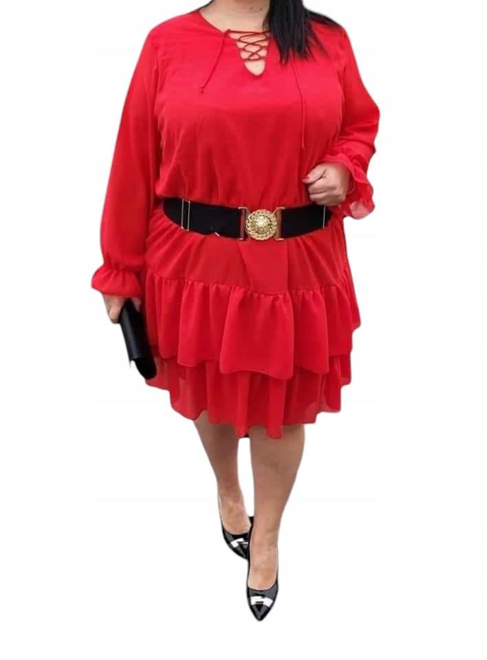 Červená šaty sukně plus size velikost 5XL/6XL