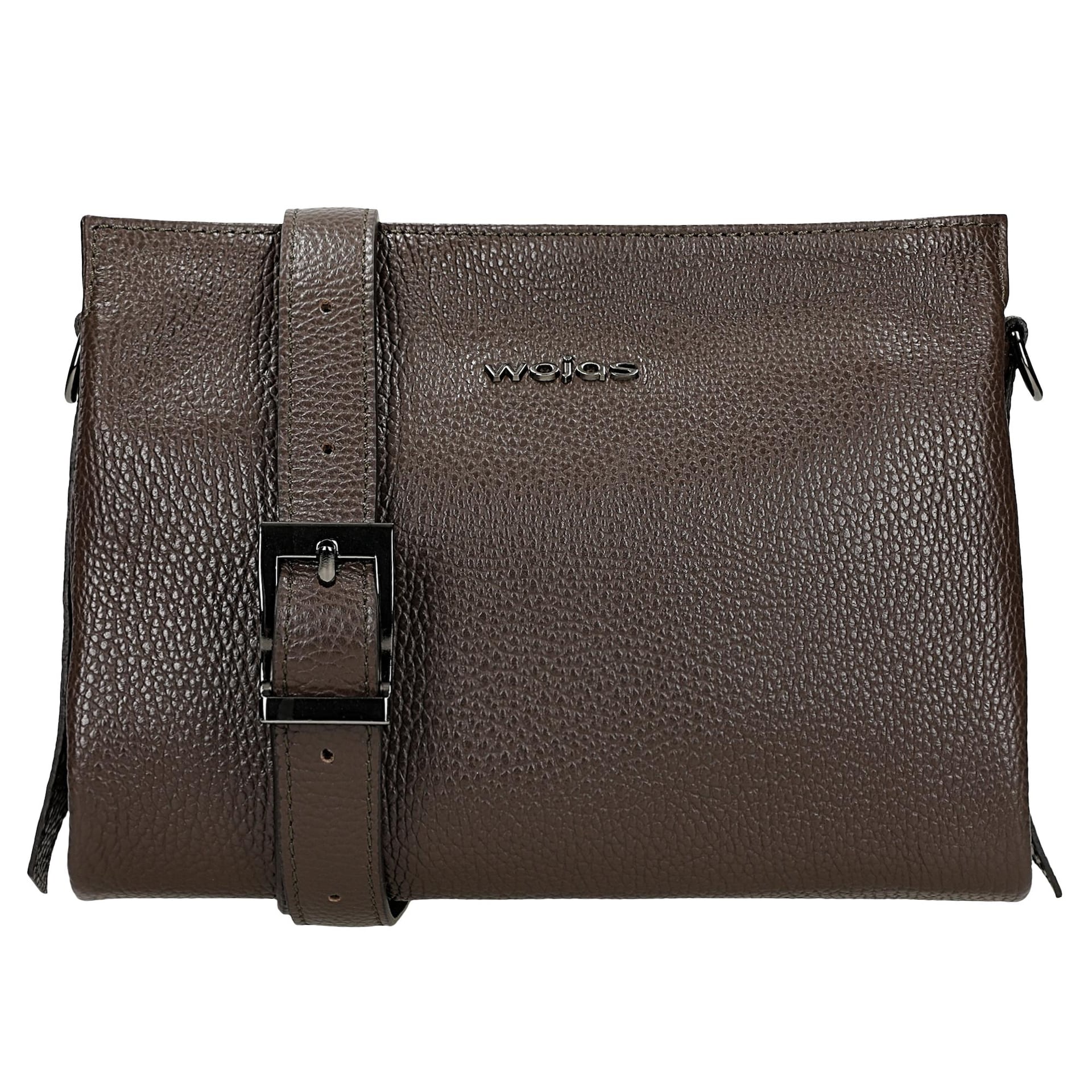 Tmavě hnědá kožená dámská kabelka přes rameno