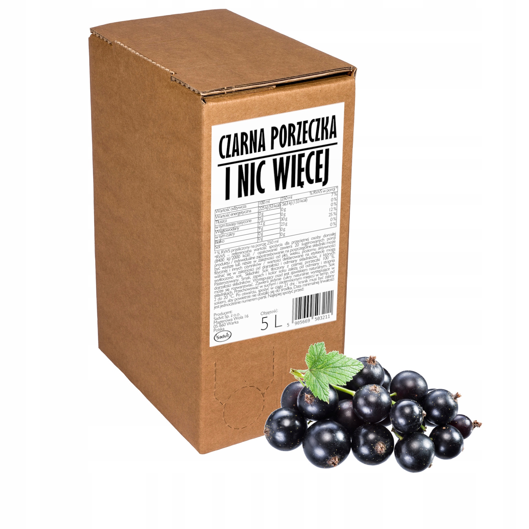 sok z czarnej porzeczki 100%, czarna porzeczka Nfc 5L do herbaty 5 kg