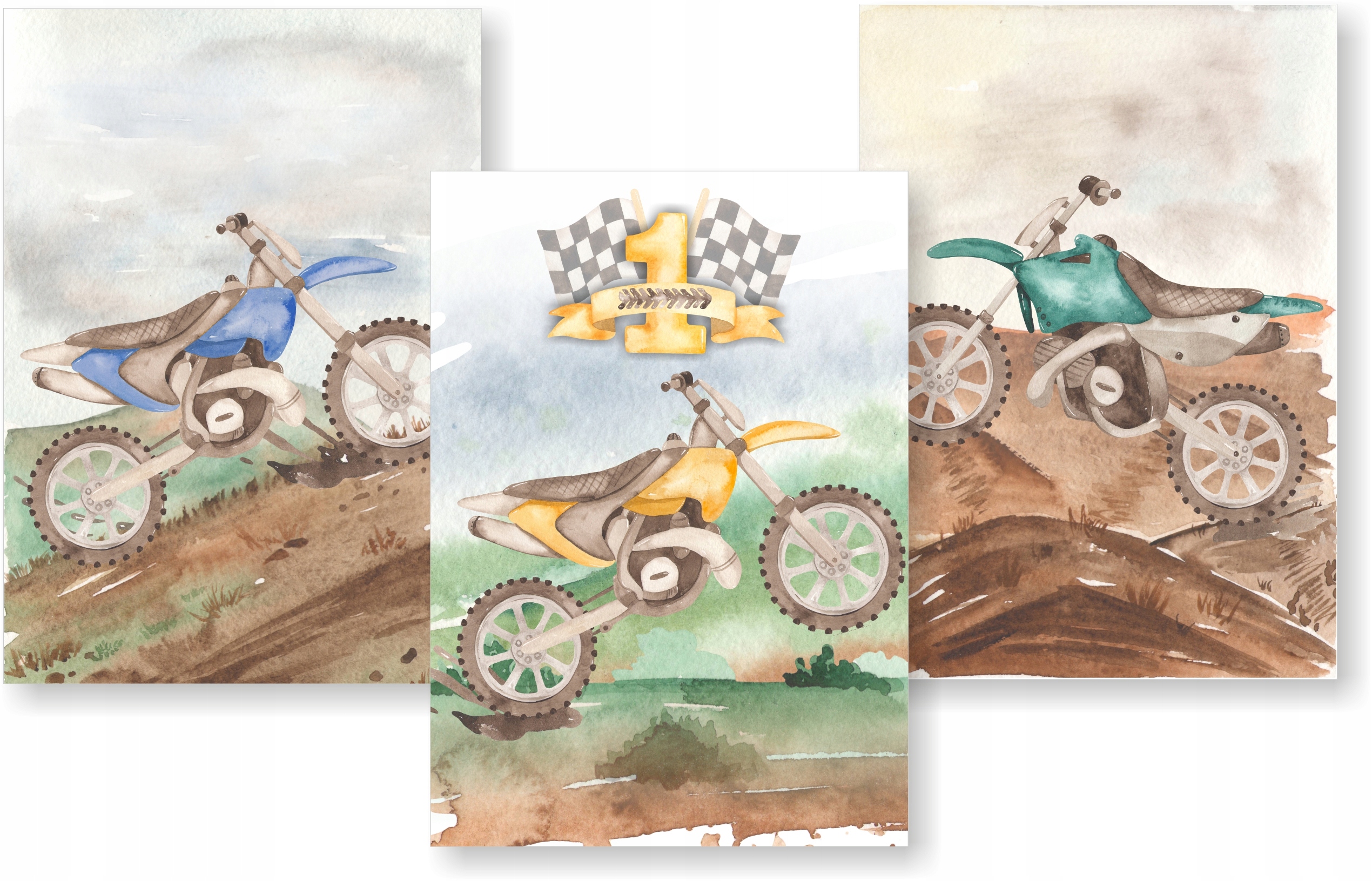 

Zestaw 3 plakaty A3 Motory Motocykle Cross Enduro