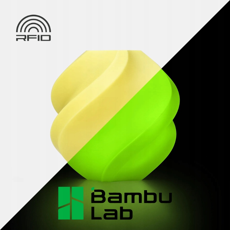Filament Bambu Lab PLA Glow 1,75mm 1kg -wielorazową szpulą Żółty Yellow