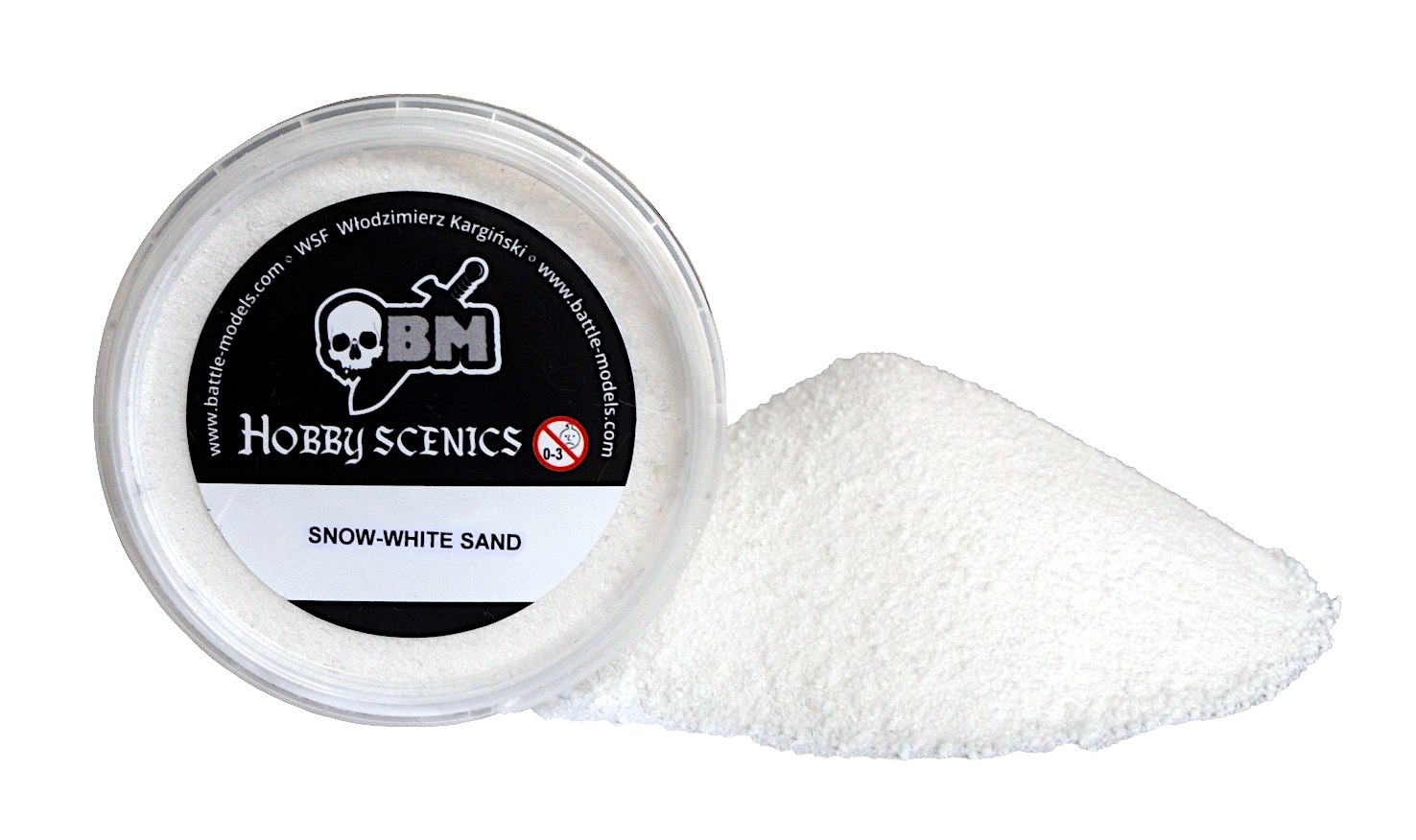 Posypka śnieżnobiały piasek 0,1-1 mm do makiet - 1