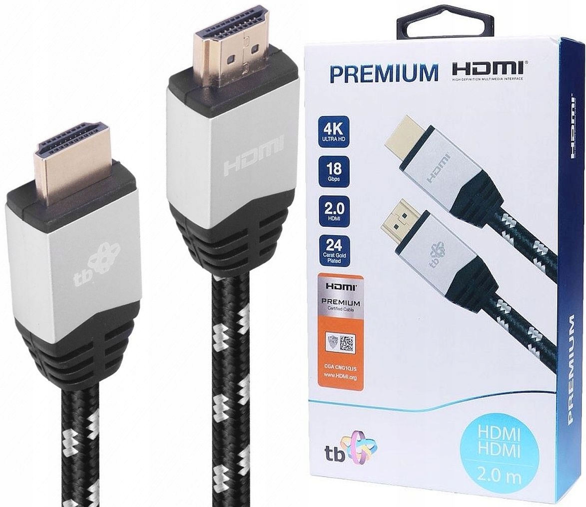 Kabel HDMI v 2.0 premium 2 m srebrny