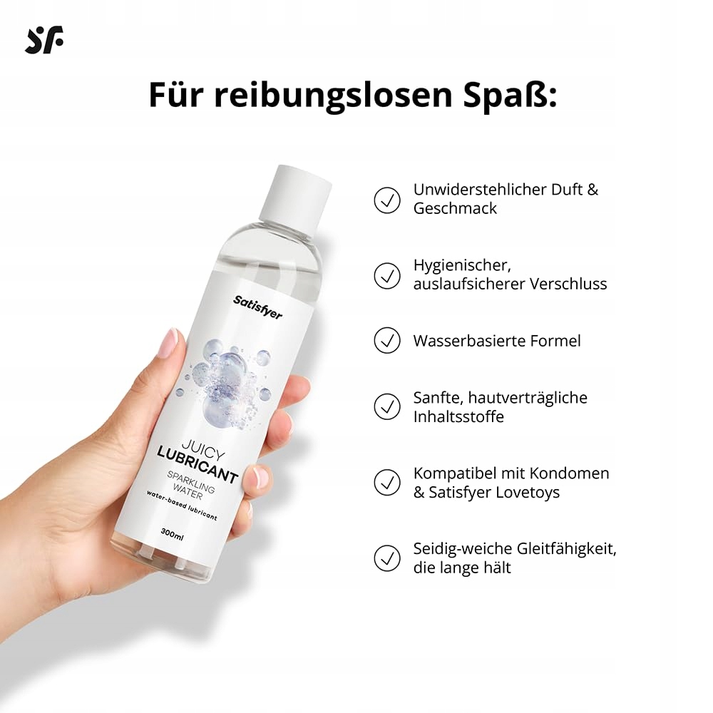 SATISFYER Sparkling Water Lubrykant 300ml Wodny Dla Wrażliwej Skóry — miniatura 5