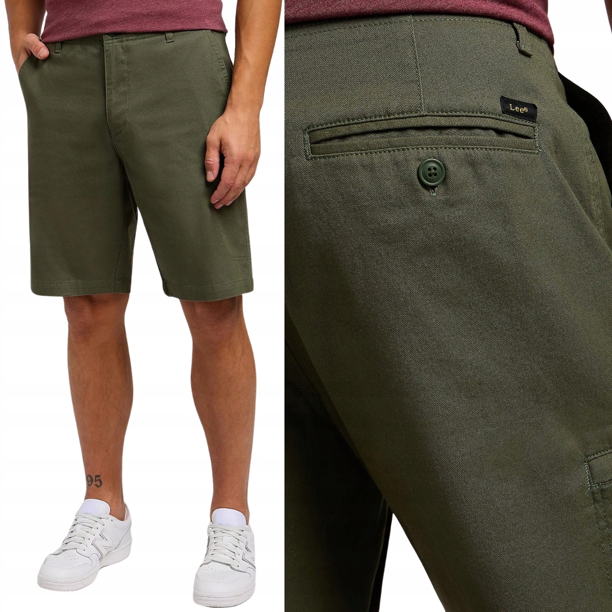 Lee XC Weltpocket Short Krátké Zelené Kraťasy Kapsáče Cargo Šortky W31