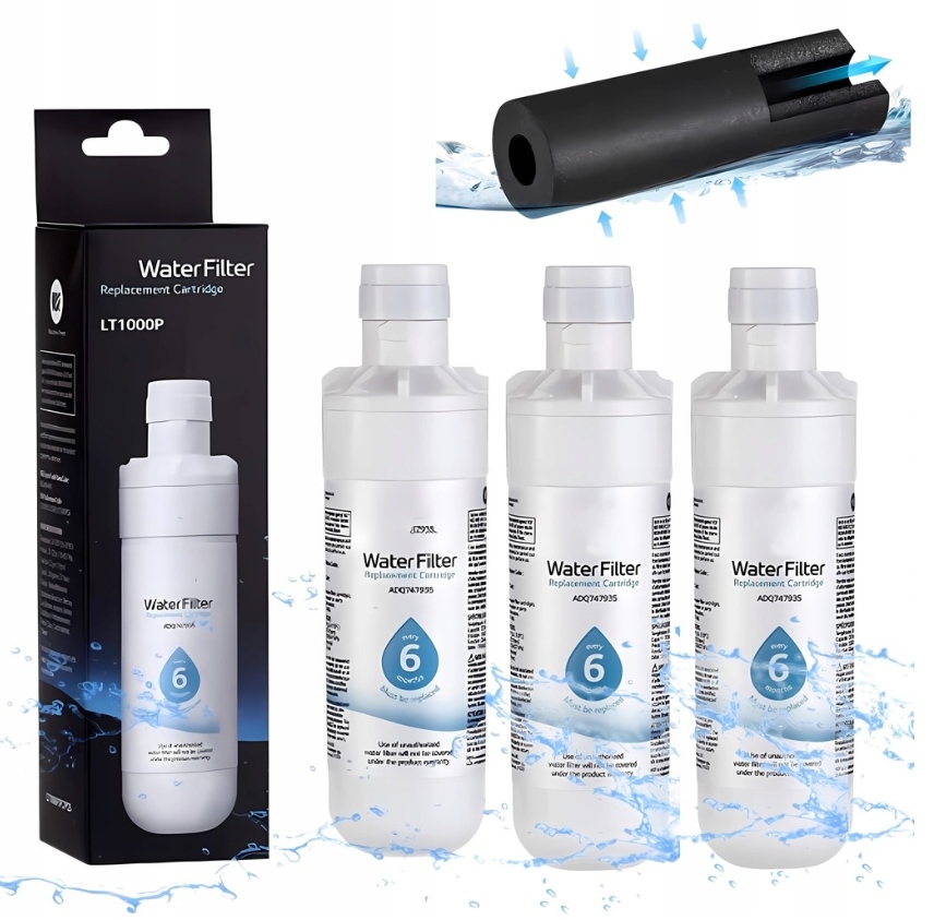 3x Filtr Wody Do Lodówki Lg LT1000P,ADQ747935, LMXS28626S,46- zewnętrzny
