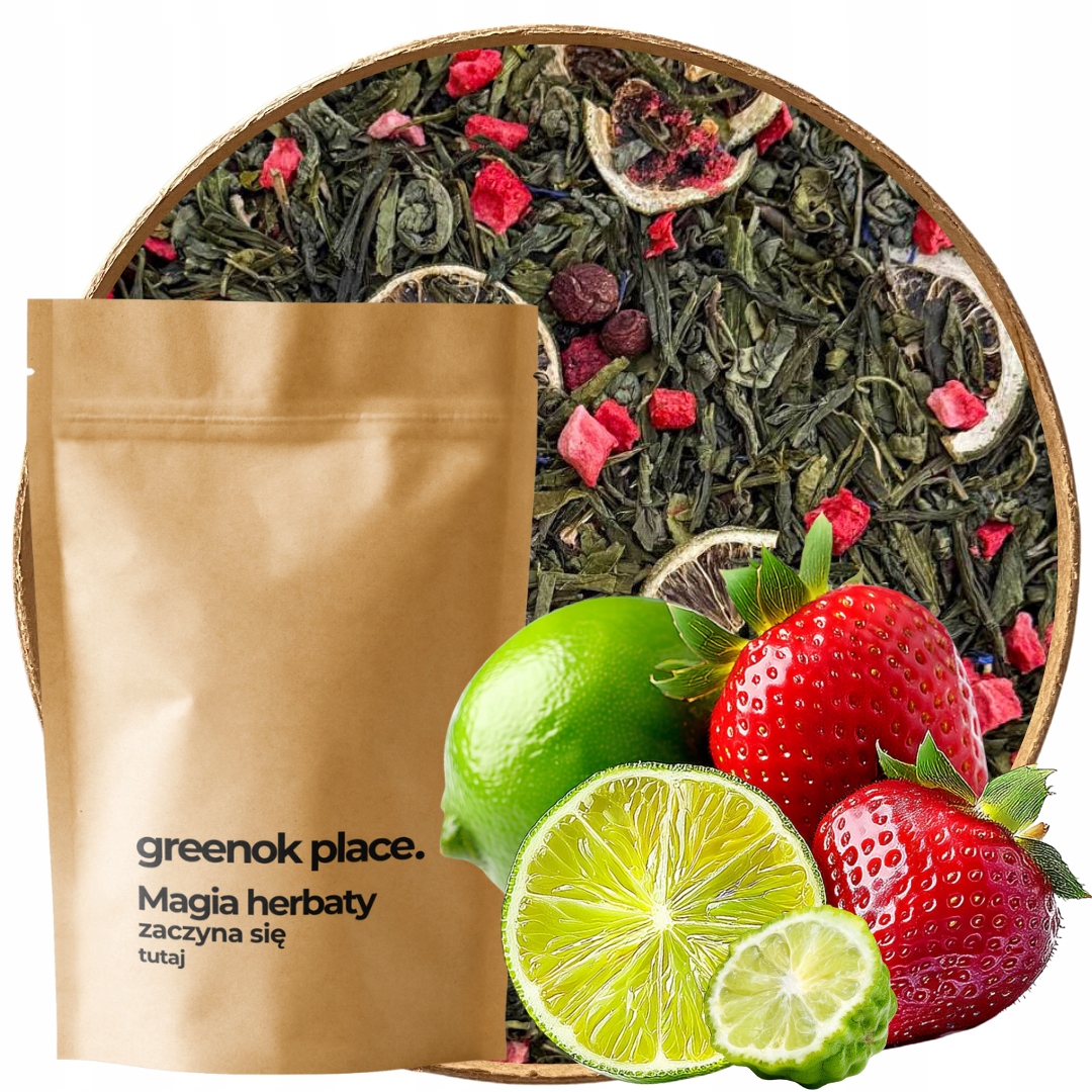 Zelený Čaj Jahodové Mojito 1000g sypané listy jahoda limetka