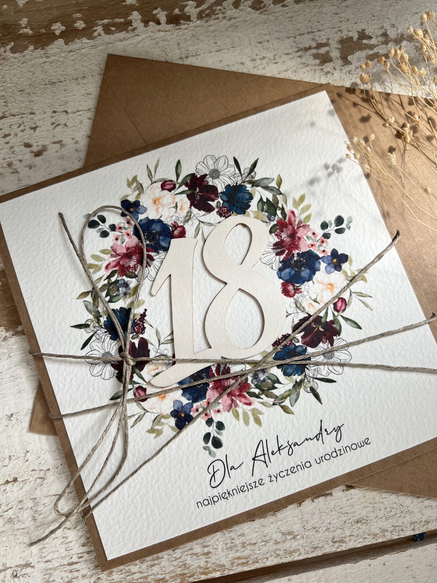 Personalizovaný dárek přání ručně vyrobené k 18. narozeninám, nápad na