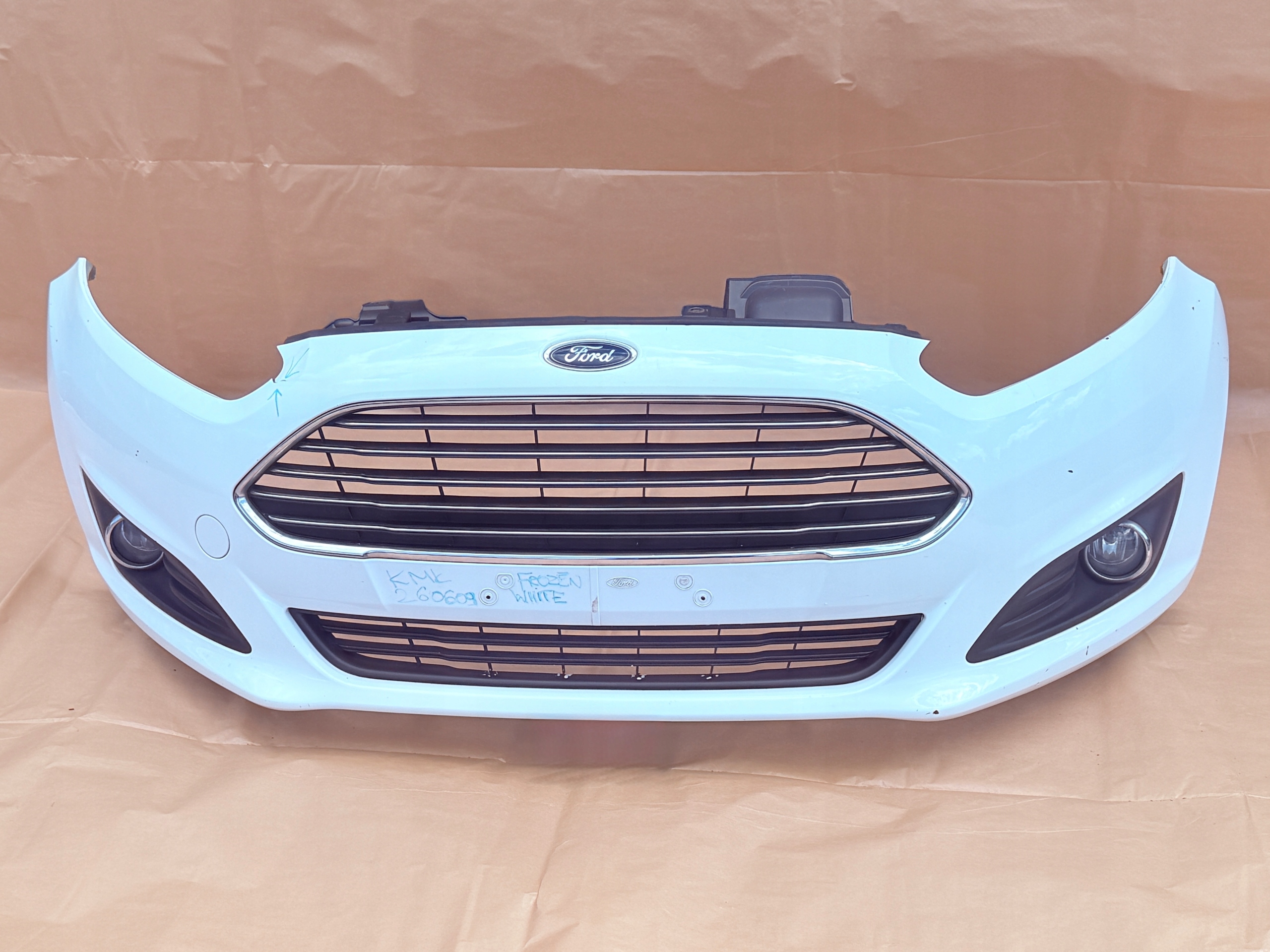 FORD FIESTA MK7 LIFT 2012-2017 bumper front FROZEN WHITE original