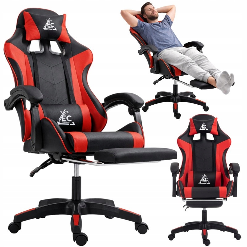 Herní otočná židle s podnožkou Ec Gaming masážní přístroj KO24CZE