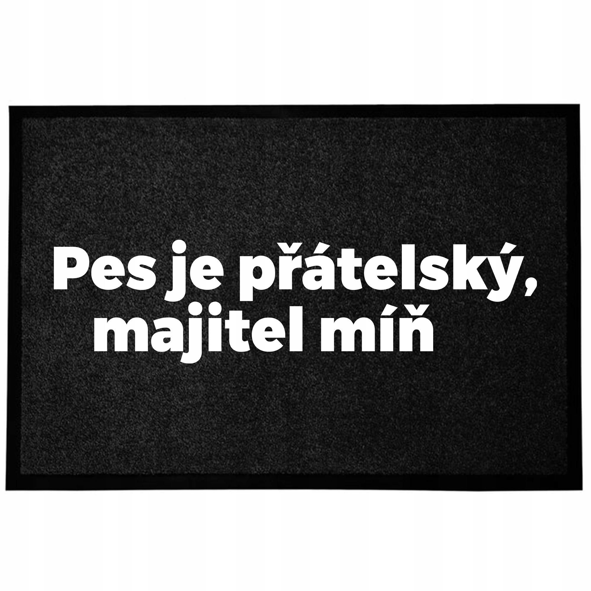Wycieraczka Czarna Wejściowa Do Domu Zabawny Pies Jest Przyjazny