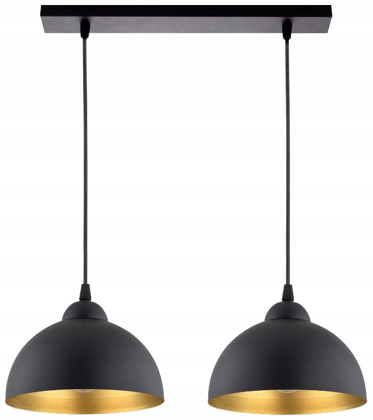 Lampa Wisząca Zwis Sufitowa Plafon Azur Półkula Kopuła Czarno-Złota