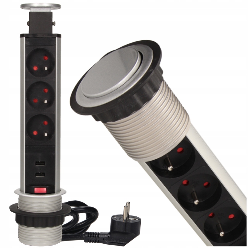 

Gniazdo wpuszczane w blat Gtv Powerport 2 x Usb