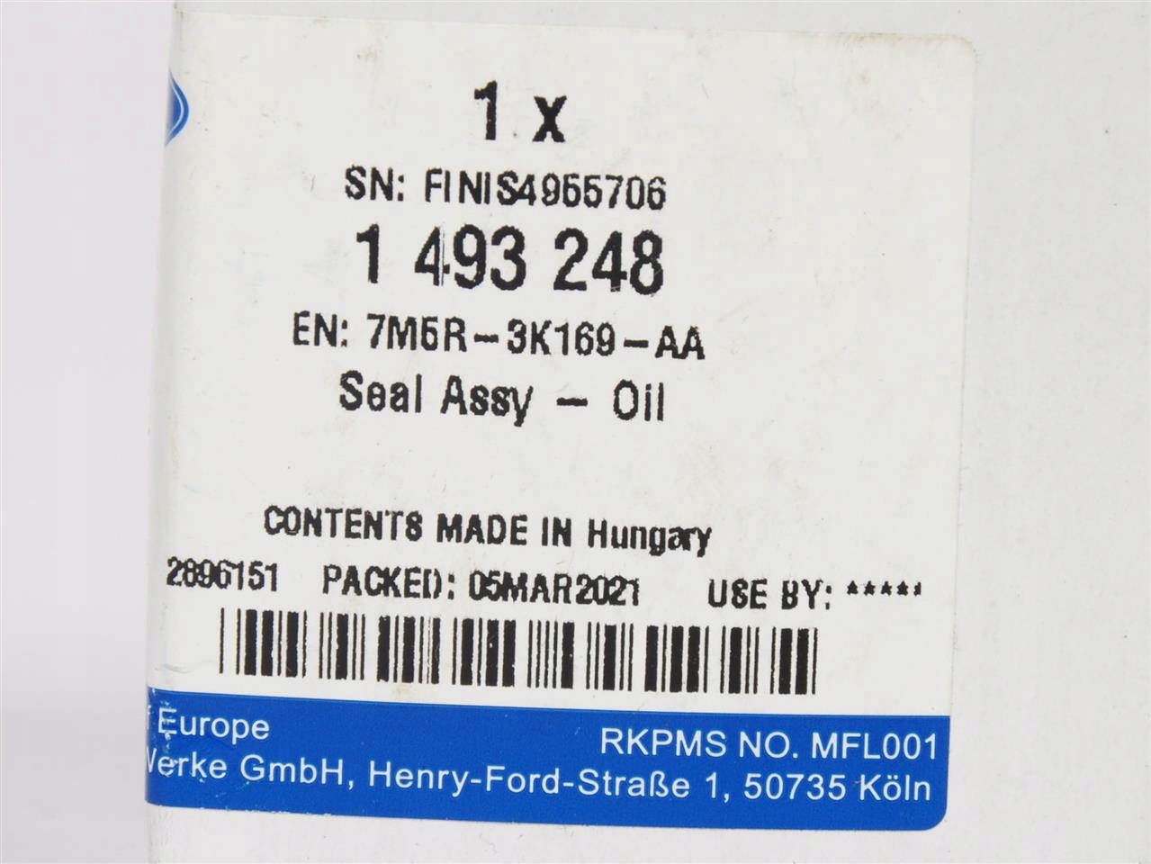 USZCZELNIACZ SKRZYNI 6 SPEED TRANS POWERSHIFT Part manufacturer Ford OE