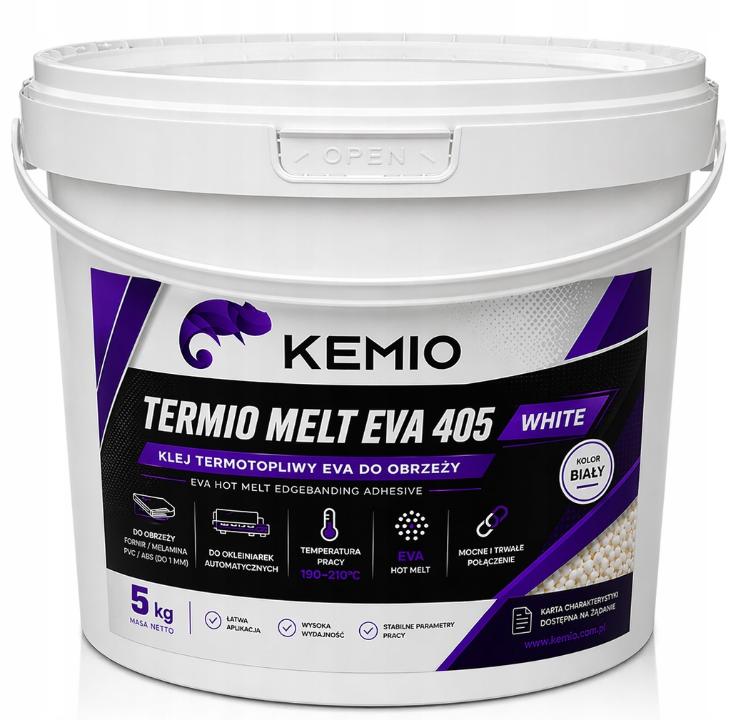 Lepidlo Na Olepovačku Tavné Pro Okraje Abs Pvc Desek Naplněné Kemio 5 Kg