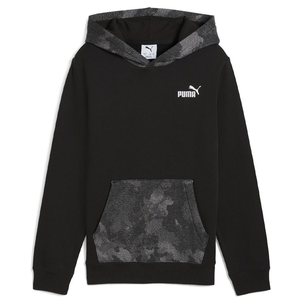 Puma czarna bluza dla chłopca z kapturem wkładana do przedszkola 116