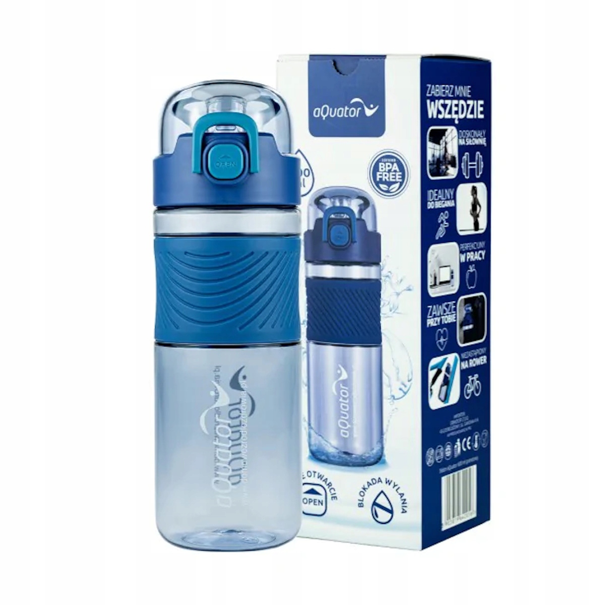 

Bidon na wodę aQuator 600 ml Granatowy
