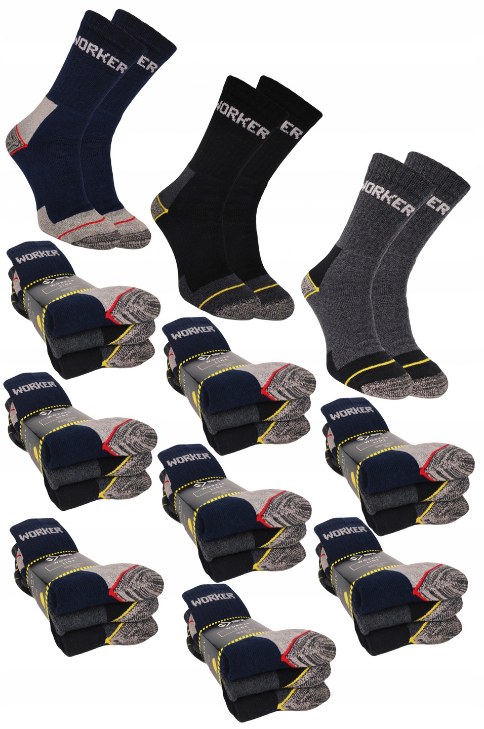 Moraj Pracovní Ponožky Work 24 Párů Polské výroby, velikost 39-42