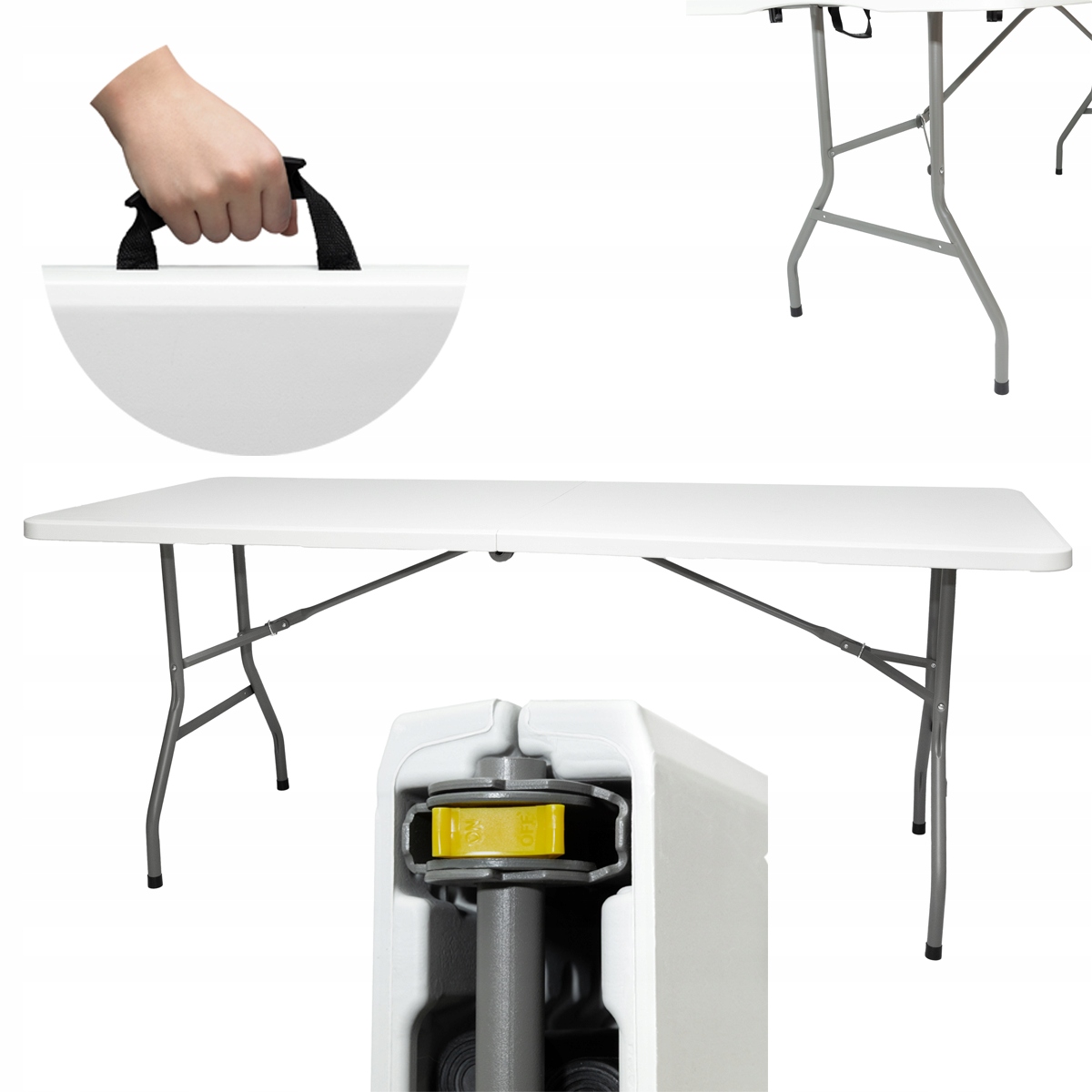 Stół Ogrodowy Cateringowy Składany 180CM Turystyczny Rozkładany Na Taras