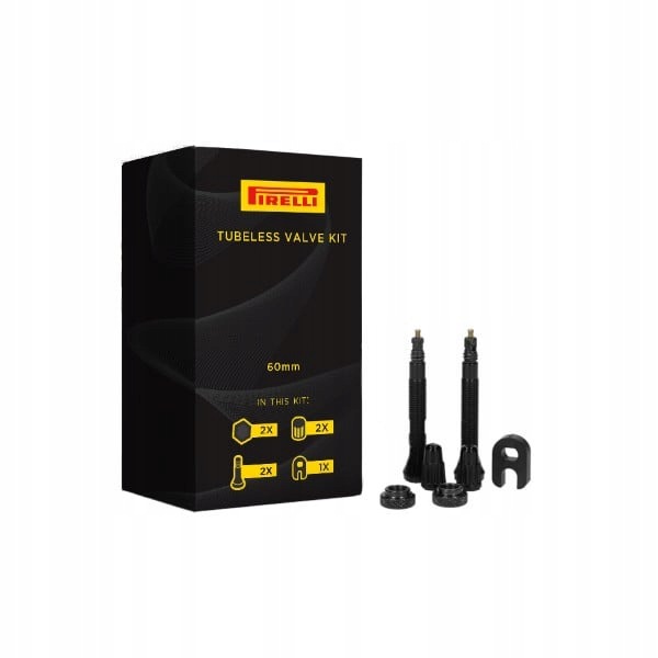 Pirelli Pair Of Valves Tlr Tubeless Ready Aluminium 80 Mm, Black