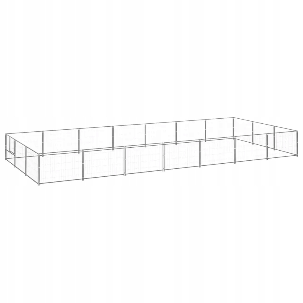 Levně Psí kotec stříbrný 21 m² ocel