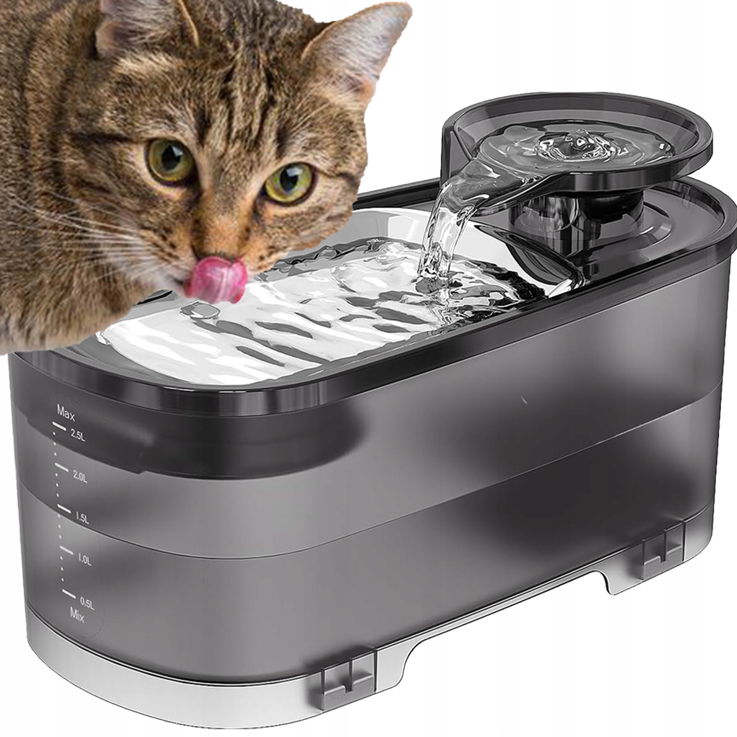 Levně Automatická Fontána Pítko Pro Kočky Psa Miska Pítko 2.5L Tichá S Filtrem