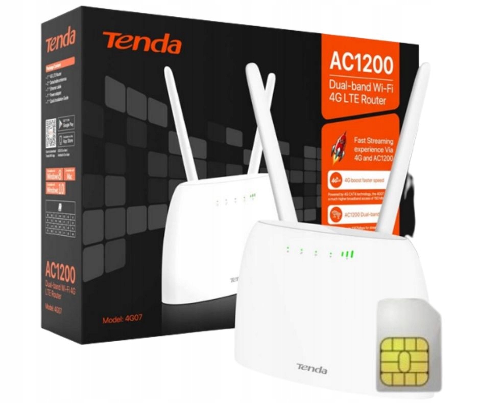 

Tenda 4G07 Router na kartę Sim Wi-Fi 4G Lte