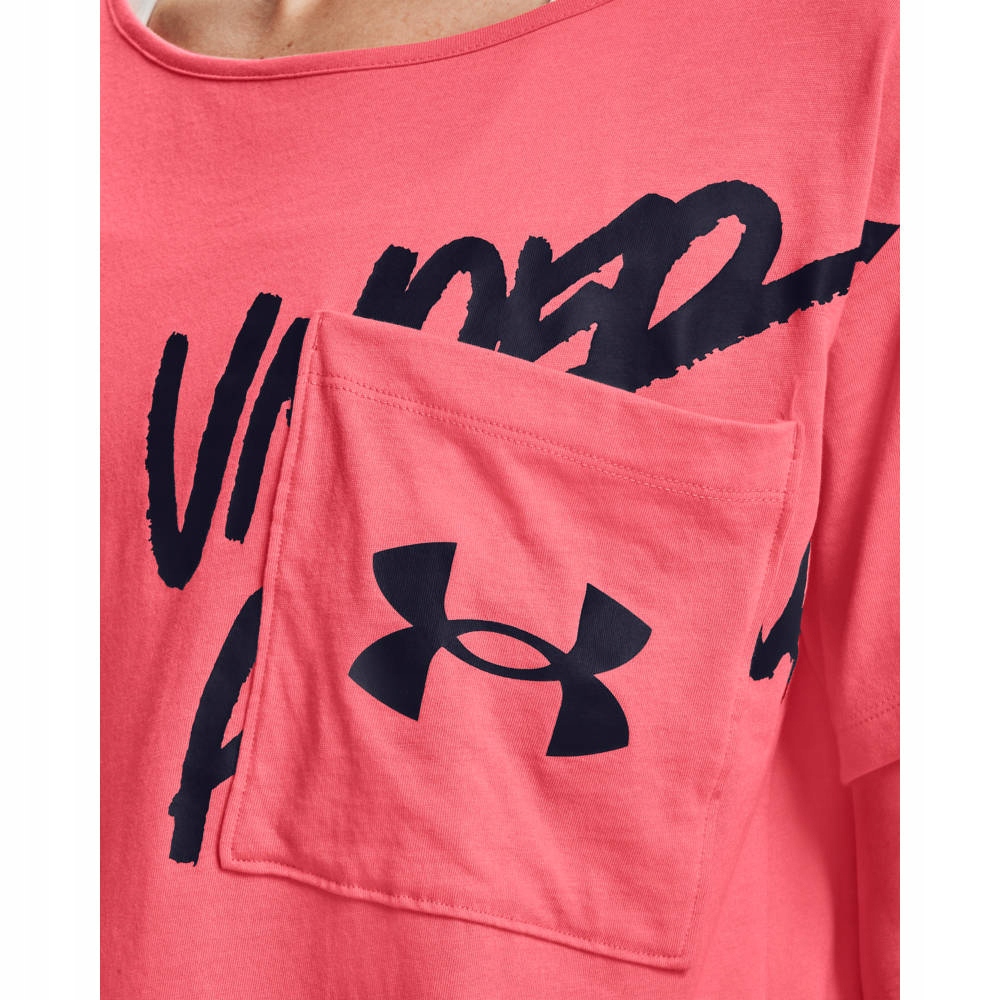 Tričko Dámské bavlněné tričko Under Armour Live Oversized Růžové vel. S