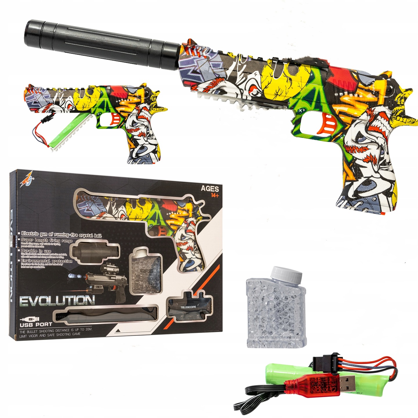 KARABIN PISTOLET BLASTER AUTOMAT NA KULKI ŻELOWE