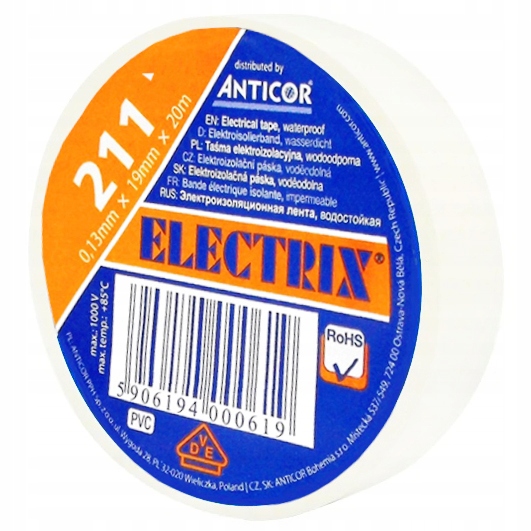 

Taśma izolacyjna elektroizolacja Pcv 19x20 biały