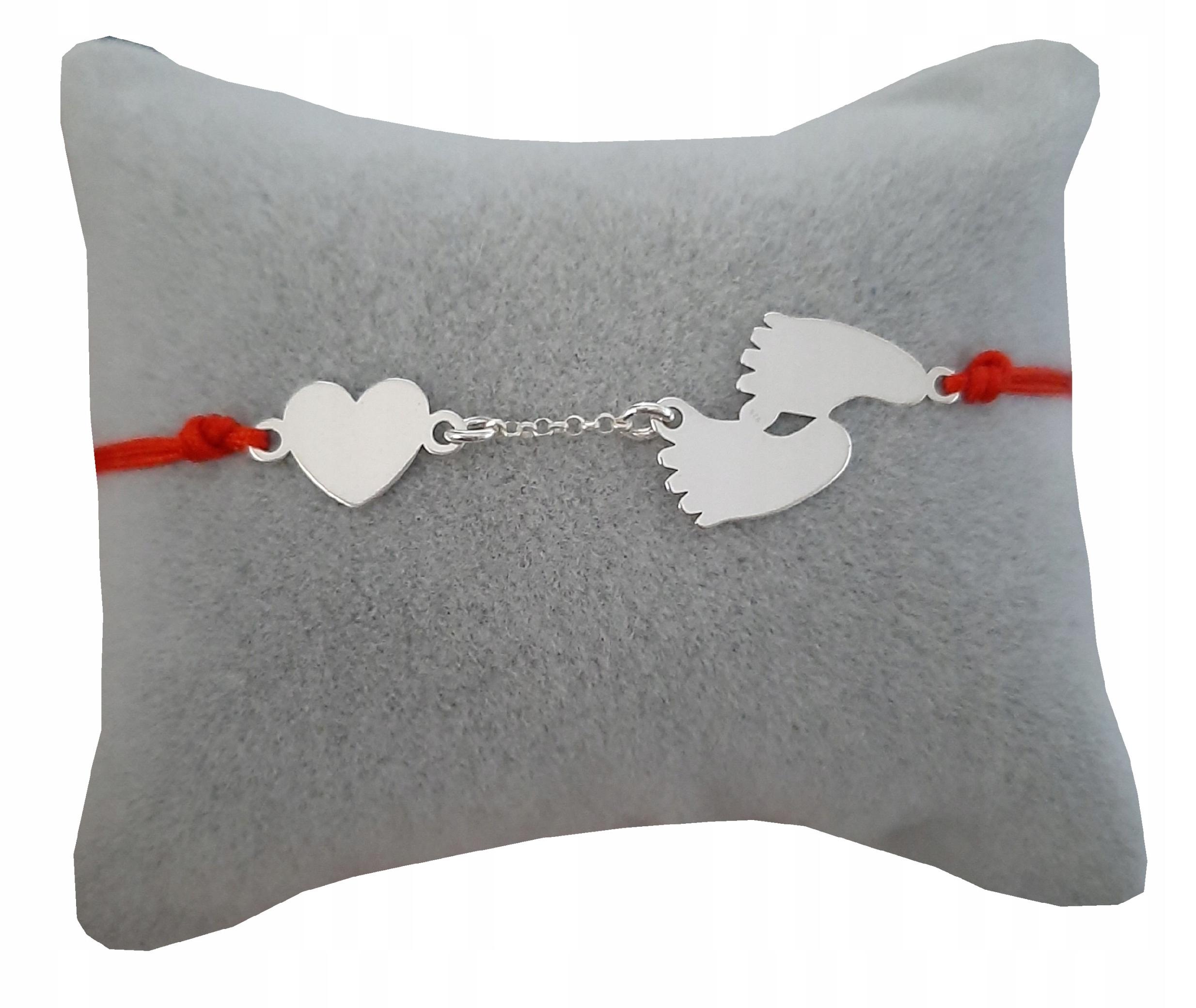 

Bransoletka Sznurkowa Stópki Serce Grawer Srebro