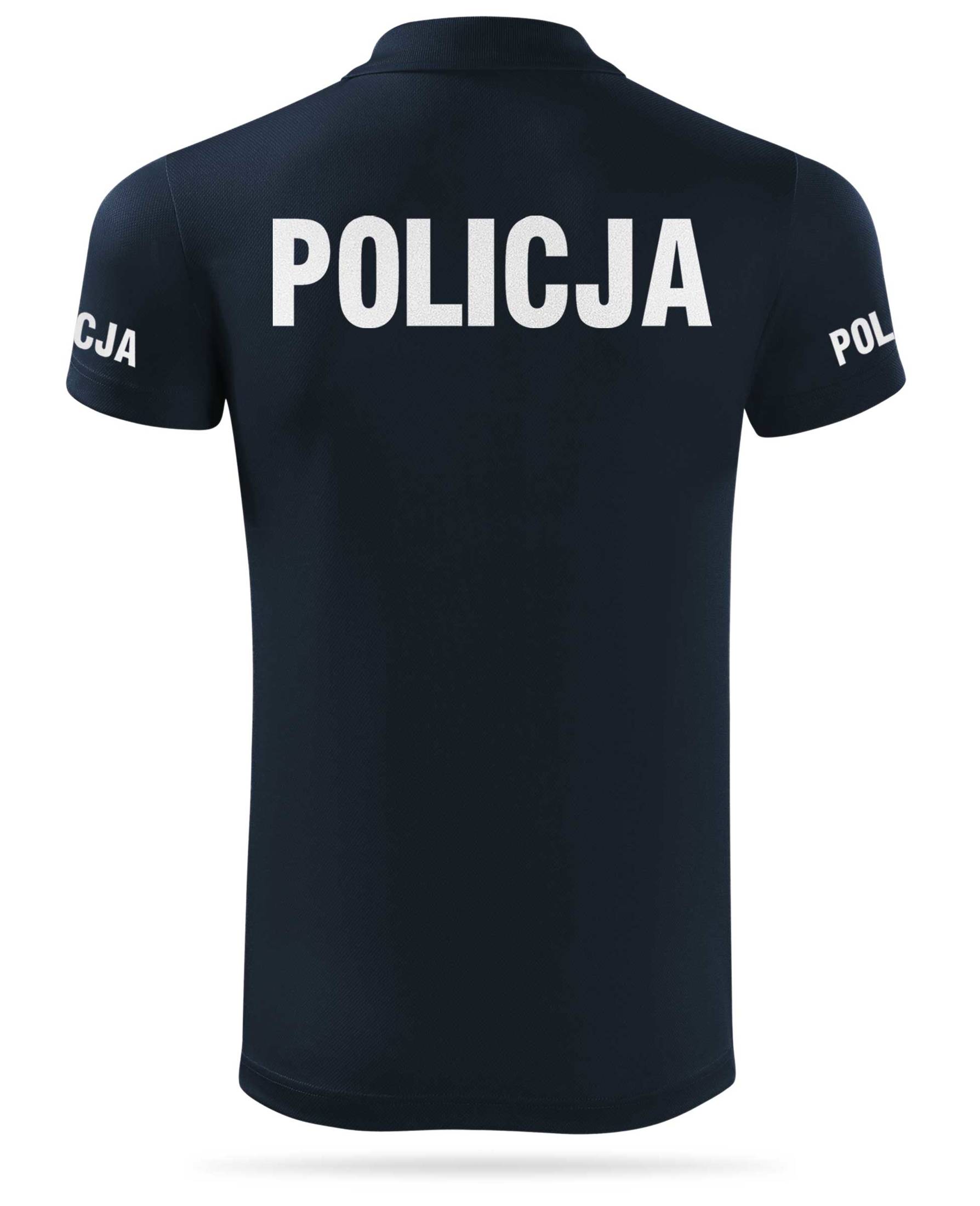 Oddychająca koszulka polo wzór odblaskowy POLICJA Wzór dominujący print (nadruk)