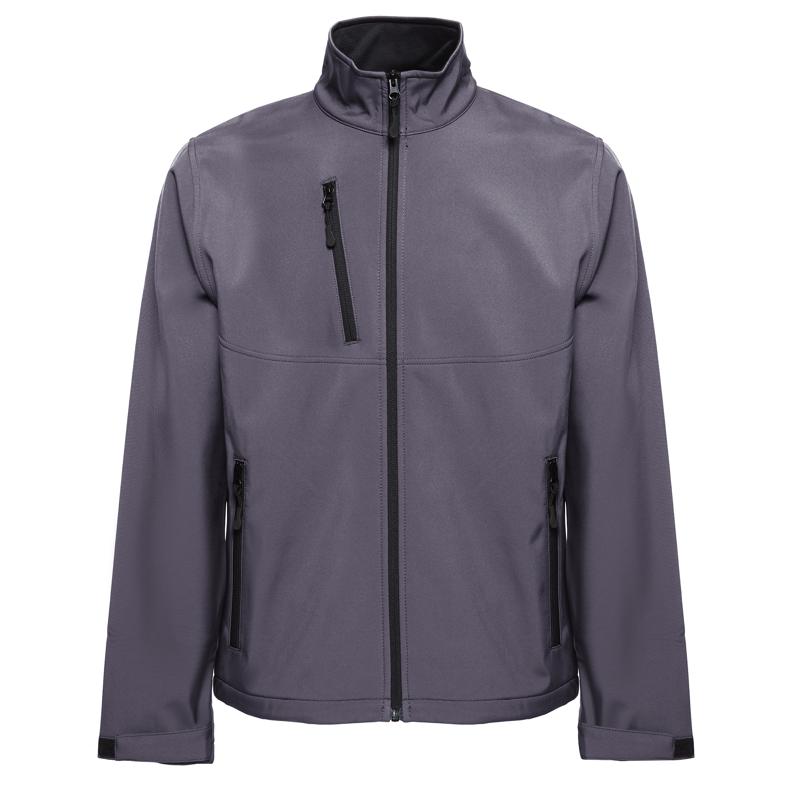Pánská větruodolná softshellová bunda bez kapuce šedá XXL