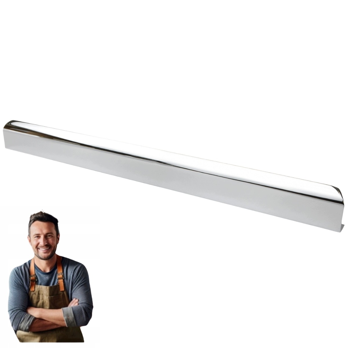 Nábytková Úchytka Okrajový pro skříňku Zásuvky Sanna 540 mm Chrom Lesk